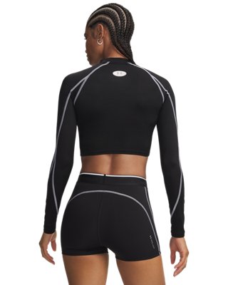 HeatGear® NEOLAST™ Women's Crop Mock Long Sleeve - Image 2