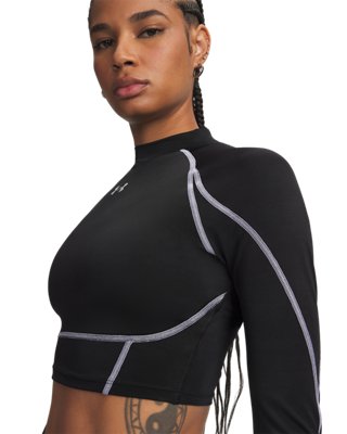 HeatGear® NEOLAST™ Women's Crop Mock Long Sleeve - Image 4