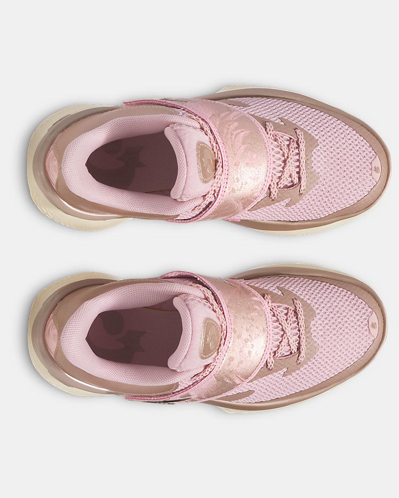Curry Fox 1 'Reign Rose' Grade School Basketball Shoes - Image 4